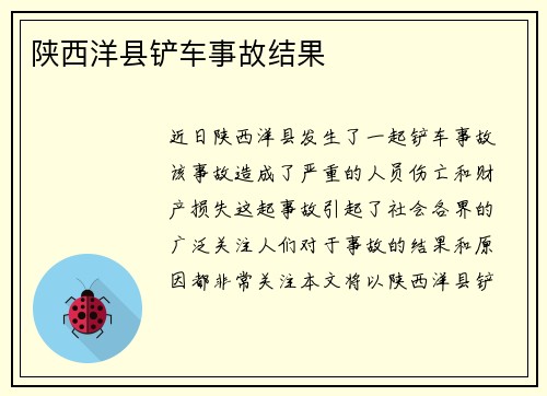 陕西洋县铲车事故结果